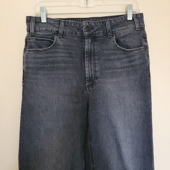 Paige Jeans Womens Size 30 Black Sasha Wide Leg High Rise Denim 30x30.5 Stretchy - Picture 2 of 8